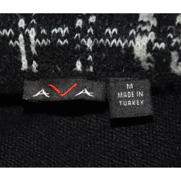 AVA Ladies Black Open Front Heavy Knit Mohair Blend Cardigan Sweater Size M Warm - Picture 9 of 11